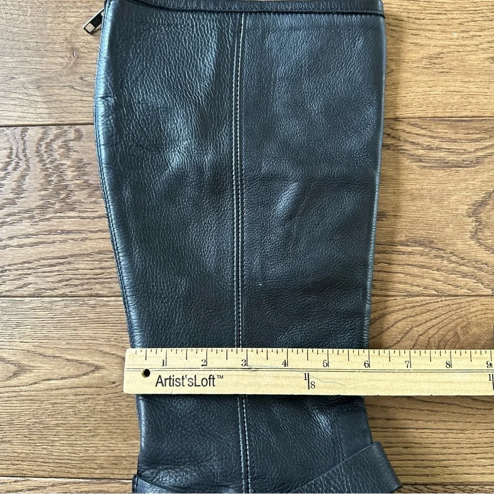 Frye Phillip Harness Tall Black Leather Boots Sz 10
